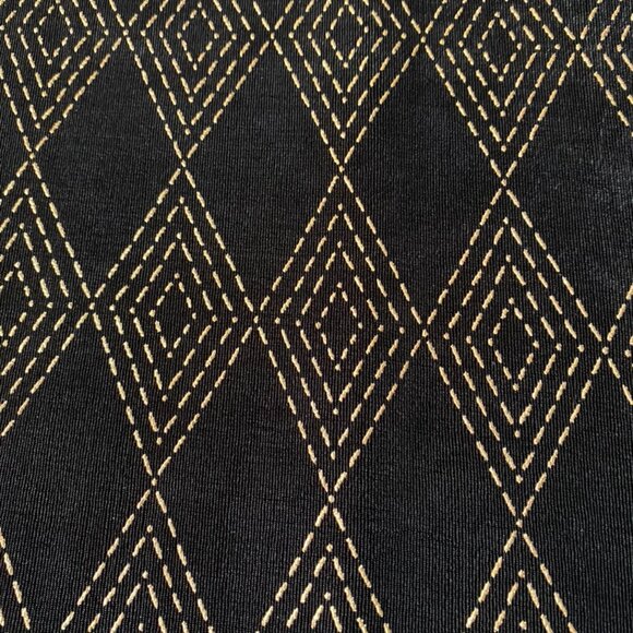 Black/Gold long maxi-style slip on stretch dress Med to Large - Picture 9 of 10